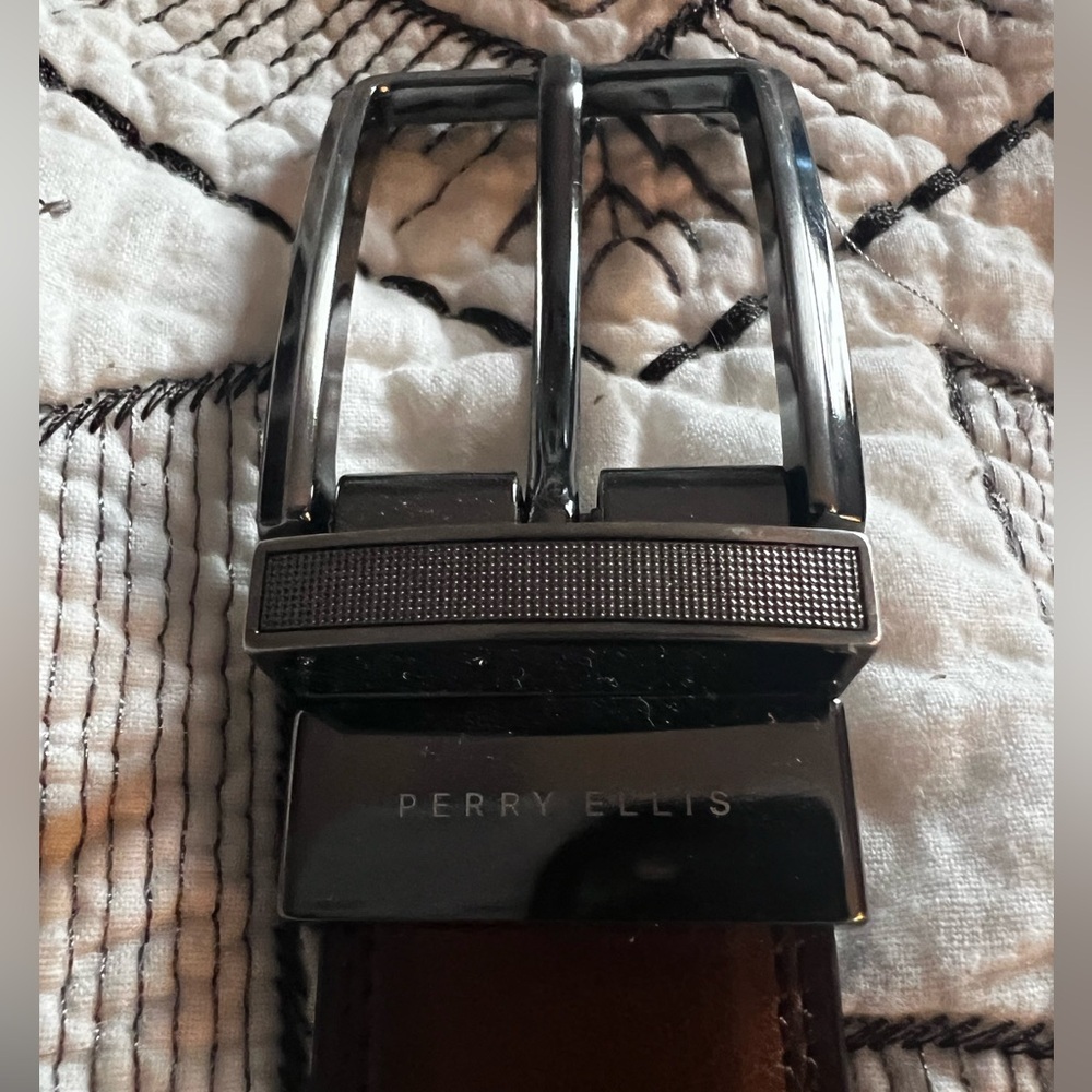 Perry Ellis Brown/Black Reversible Dress Belt